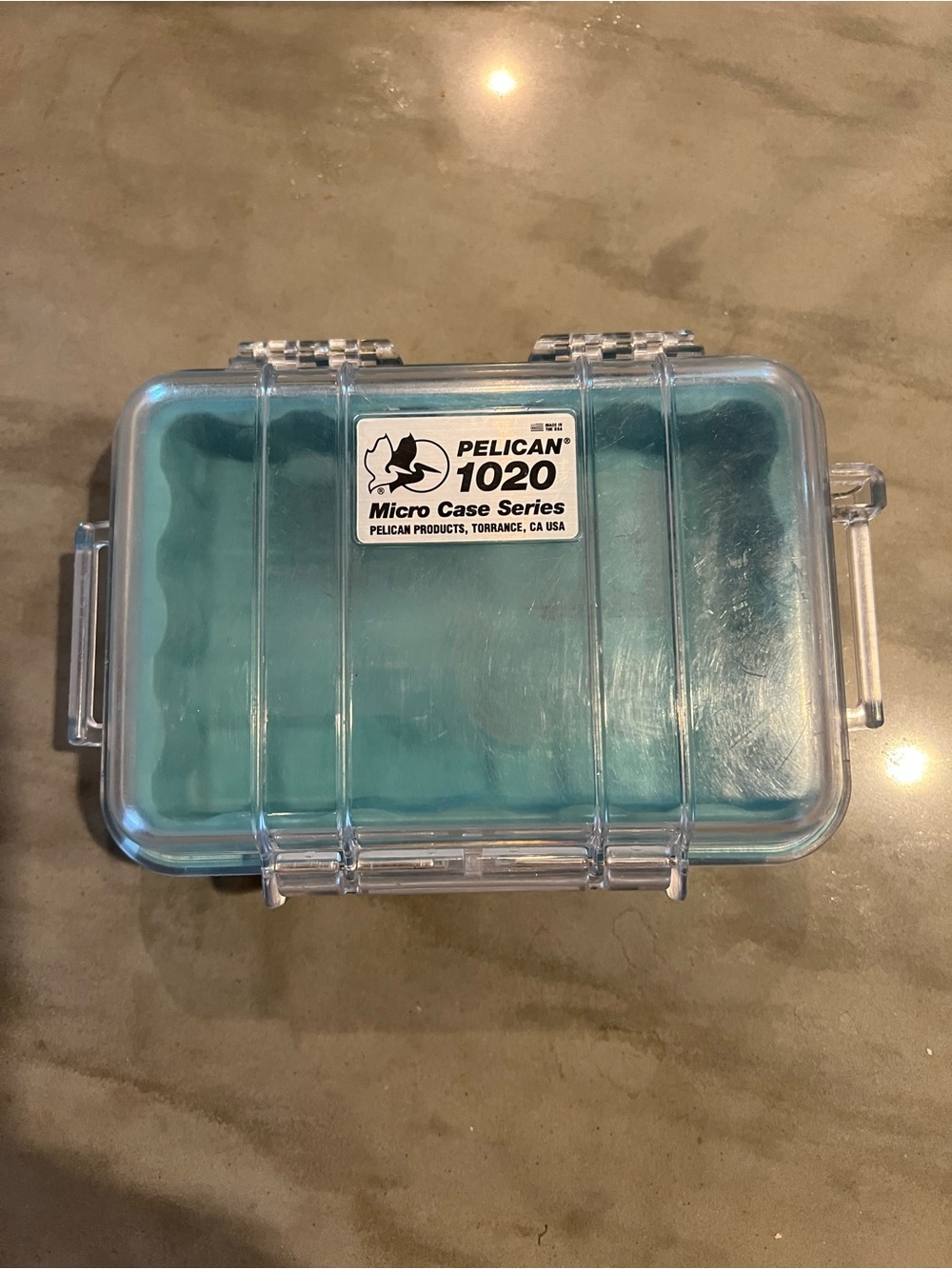 Pelican 1020 Micro Case - Clear with Teal Foam